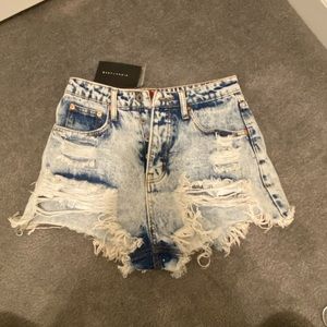NWT Acid wash high waisted jean shorts